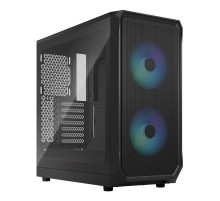 Корпус ПК без блока питания/ Case Fractal Design Focus 2 RGB, Midi-Tower, 2x140mm RGB, 2xUSB-A 3.2 ATX, mATX, mITX Black