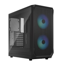Корпус ПК без блока питания/ Case Fractal Design Focus 2 RGB, Midi-Tower, 2x140mm RGB, 2xUSB-A 3.2 ATX, mATX, mITX Black