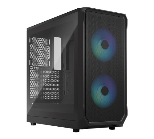 Корпус ПК без блока питания/ Case Fractal Design Focus 2 RGB, Midi-Tower, 2x140mm RGB, 2xUSB-A 3.2 ATX, mATX, mITX Black