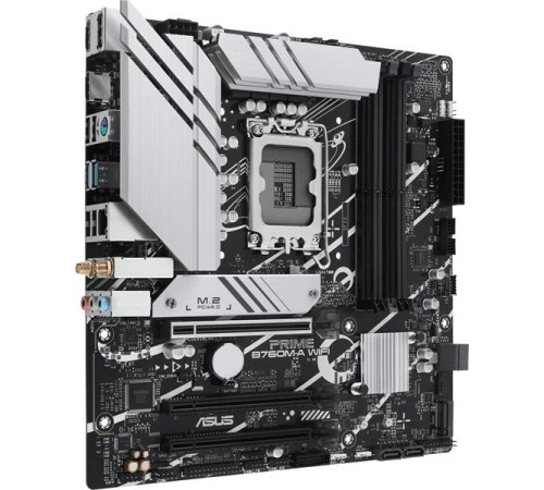 Материнская плата ASUS PRIME B760M-A WIFI, LGA1700, B760, 4*DDR5, 4*SATA, 2*M.2, 2*USB 3.2, 4*USB 2.0, 3*PCIx16, DP+2*HDMI, mATX; 90MB1EL0-M1EAY0