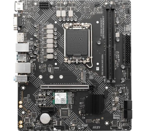 Материнская плата MSI  PRO H610M-G WIFI DDR4,H610,LGA1700,2DDR4,1PCI-Ex16,1PCI-Ex1,1M.2,4SATA3,4USB3.2