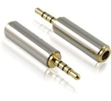 Переходник аудио jack 2,5 mm/jack 3,5 mm, AM/AF Greenconnect, серебряный