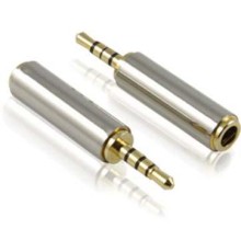 Переходник аудио jack 2,5 mm/jack 3,5 mm, AM/AF Greenconnect, серебряный