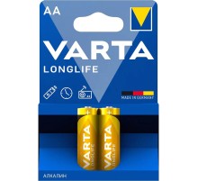 Батарейка AA/ Батарейка Varta LONGLIFE LR6 AA BL2 Alkaline 1.5V (4106) (2/40/200) (2 шт.)