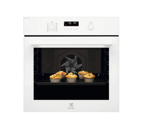 Встраиваемые электрические духовки ELECTROLUX/ Электрический духовой шкаф с конвекцией, приготовление на пару, объем 72 л, утапливаемые переключатели, 9 режимов,очистка каталитическая, 3 стекла в дверце, направляющие проволочные + телескопические (1 урове