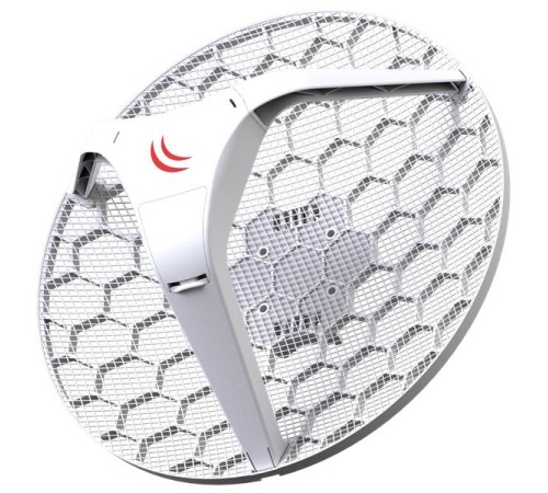 Точка доступа MikroTik LHG 5 Tripack (Three units of LHG 5 with 24.5dBi 5GHz antenna, Dual Chain 802.11an wireless, 600MHz CPU, 64MB RAM, 1x LAN, POE, PSU, RouterOS L3) – all three antennas in single box