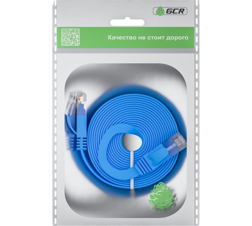 GCR Патч-корд PROF плоский прямой 1.5m, UTP медь кат.6, синий, 30 AWG, ethernet high speed 10 Гбит/с, RJ45, T568B, GCR-52850 GCR Патч-корд PROF плоский прямой 1.5m, UTP медь кат.6, синий, 30 AWG, ethernet high speed 10 Гбит/с, RJ45, T568B, GCR-52850
