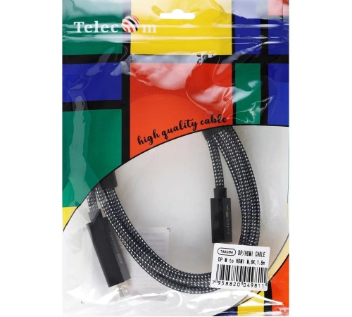 Кабель/ Кабель DisplayPort M-> HDMI M 4K@120Hz/8K@30Hz 1.8m Telecom,оплетка (TA815M-1.8M)