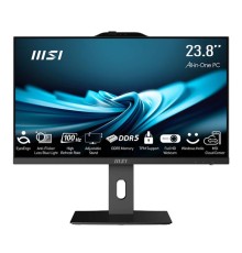 Моноблок MSI Pro AP242P 14M AiO 23,8" FHD(1920x1080)IPS AG Non-touch, Core i3-14100 (3.5GHz), 8Gb DDR5 (1x8Gb), 512GB SSD, Intel UHD,WiFi,BT,camera,WirelessKB&mouse Eng/Rus,noOS,1y w-ty,Black