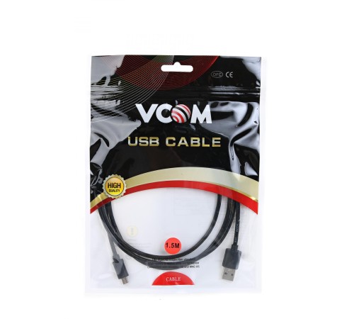 Кабель/ Кабель USB2.0 Am --> micro-B 5P, 1.5м , черный VCOM <VUS6945-1.5M>
