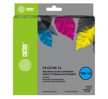 -/ Картридж струйный Cactus CS-CZ109-12 черный/голубой/желтый/пурпурный набор (64.2мл) для HP DJ IA 352