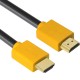 GCR Кабель 1.0m HDMI версия 1.4, черный, желтые коннекторы, OD7.3mm, 30/30 AWG, позолоченные контакты, Ethernet 10.2 Гбит/с, 3D, 4K GCR-HM440-1.0m, экран
