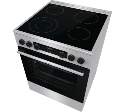 Плита GORENJE/ Тип плиты: электрическая, Тип варочной поверхности: стеклокерамическая, Цвет: нержавеющая сталь, Гриль: Есть, Ширина, см: 60