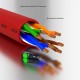 GCR Патч-корд прямой 2.5m UTP кат.5e, красный, позолоченные контакты, 24 AWG, литой, GCR-LNC04-2.5m, ethernet high speed 1 Гбит/с, RJ45, T568B