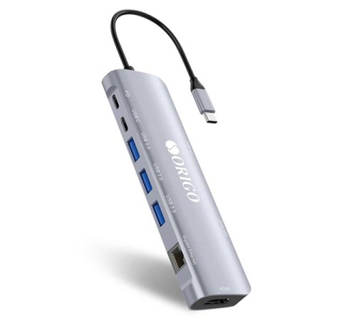 Док-станция ORIGO Док-станция USB-C, 3xUSB 3.0, 1xUSB-C/PD 3.0, 1xUSB-C, 1x1000Base-T, 1xHDMI, слот SD/TF/microSD