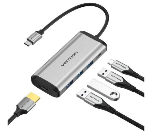 Мультифункциональный хаб Vention USB Type C 5 в 1 Мультифункциональный хаб Vention USB Type C 5 в 1