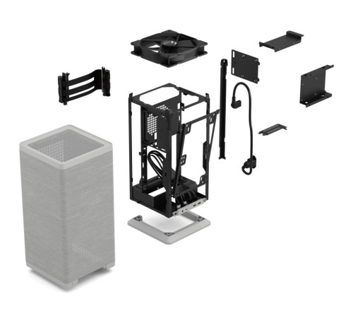 Корпус без блока питания/ Case Fractal Design Mood, Mini-Tower, 1x180mm, 2xUSB-A 3.0 + 1xUSB 3.2 Type-C, SFX PSU Support, mITX Light Gray