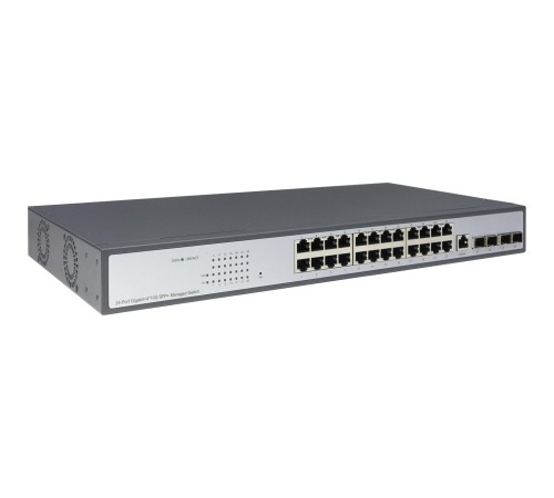 Коммутатор/ Управляемый L3 коммутатор, 24x1000Base-T, 4x10GBase-X SFP+, консольный порт RJ-45, комплект для установки в 19" стойку