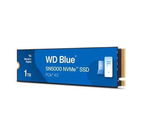 Твердотельные накопители/ WD SSD Blue SN5000, 1000GB, M.2(22x80mm), NVMe, PCIe 4.0 x4, TLC, R/W 5150/4900MB/s, TBW 600, DWPD 0.3 (12 мес.)