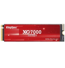 Твердотельный накопитель/ Kingspec SSD XG7000 2280, 1024GB, M.2(22x80mm), NVMe, PCIe 4.0 x4, 3D NAND, R/W 7400/6600MB/s, IOPs 710 000/610 000, TBW 600, DWPD 0.89, with Heat Sink (3 года)