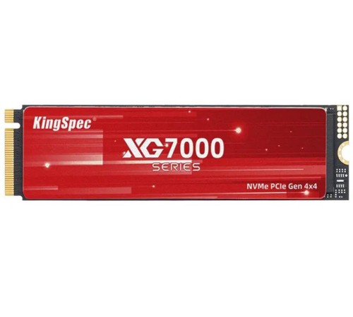 Твердотельный накопитель/ Kingspec SSD XG7000 2280, 1024GB, M.2(22x80mm), NVMe, PCIe 4.0 x4, 3D NAND, R/W 7400/6600MB/s, IOPs 710 000/610 000, TBW 600, DWPD 0.89, with Heat Sink (3 года) Твердотельный накопитель/ Kingspec SSD XG7000 2280, 1024GB, M.2(22x80mm), NVMe, PCIe 4.0 x4, 3D NAND, R/W 7400/6600MB/s, IOPs 710 000/610 000, TBW 600, DWPD 0.89, with Heat Sink (3 года)