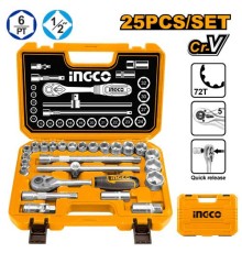 Набор головок 25 ШТ 1/2" Ingco HKTS12251,10-32мм, CR-V