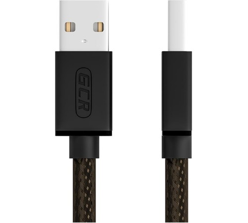 GCR Кабель PROF 1.0m USB 2.0, AM/mini 5P, черно-прозрачный, 28/24 AWG, экран, армированный, морозостойкий, GCR-51197