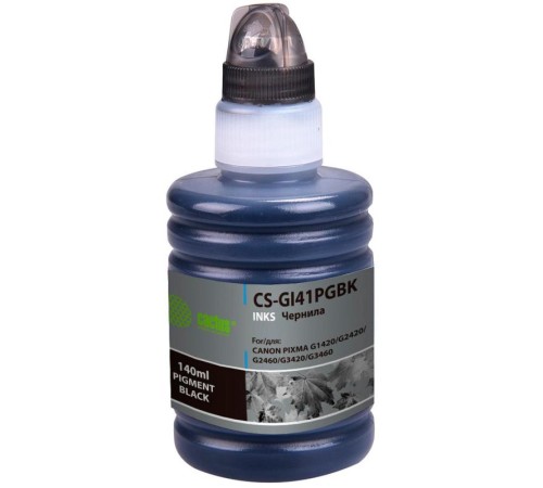 -/ Чернила Cactus CS-GI41PGBK GI-41 PGBK черный 140мл для Canon PIXMA G1420/G2420/G2460/G3420/G3460