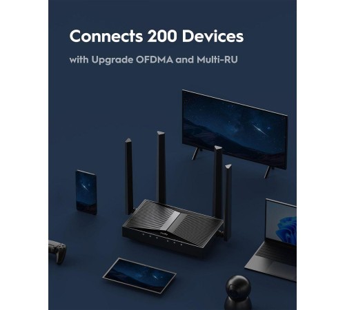 Маршрутизатор/ BE3600 Gigabit Dual Band Wi-Fi 7 Mesh Router, Chipset Broadcom, 802.11be/ax/ac/a/b/g/n, 2882Mbps at 5GHz + 688Mbps at 2.4GHz, 5 x 10/100/1000Mbps Ports, 4 x 5dBi fixed antennas, WiFi router/AP/ Repeater/WISP Mode, PPTP/L2TP/OpenVPN/WireGuar Маршрутизатор/ BE3600 Gigabit Dual Band Wi-Fi 7 Mesh Router, Chipset Broadcom, 802.11be/ax/ac/a/b/g/n, 2882Mbps at 5GHz + 688Mbps at 2.4GHz, 5 x 10/100/1000Mbps Ports, 4 x 5dBi fixed antennas, WiFi router/AP/ Repeater/WISP Mode, PPTP/L2TP/OpenVPN/WireGuar