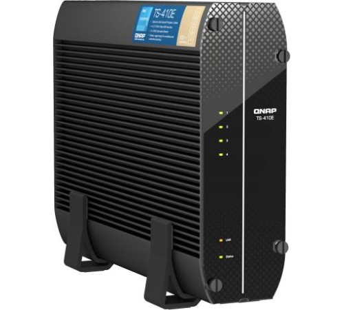 Сетевое хранилище без дисков/ SMB QNAP TS-410E-8G NAS fanless 4 2.5 SSD trays. Intel Celeron J6412 4-core 2.0-2.6 GHz, 8 GB RAM (max), 2x2.5 GbE, 4xUSB 3.2 Gen 2 (10Gbps),1xHDMI Сетевое хранилище без дисков/ SMB QNAP TS-410E-8G NAS fanless 4 2.5 SSD trays. Intel Celeron J6412 4-core 2.0-2.6 GHz, 8 GB RAM (max), 2x2.5 GbE, 4xUSB 3.2 Gen 2 (10Gbps),1xHDMI