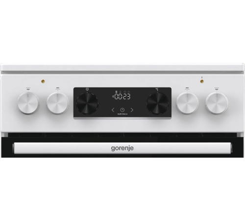 Плита Gorenje/ Плита Gorenje, полезный объем 70 л, эргономичные переключатели, сенсорный программатор IconLED, эмаль SilverMatte, очистка паром, индикатор остаточного тепла для каждой конфорки, дверца CompactDoor 2 стекла + 1 термослой, стеклокерамическая