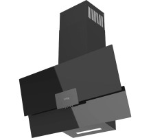 Наклонная вытяжка Korting/ Наклонная, 90см, кнопочное управление,  черное стекло