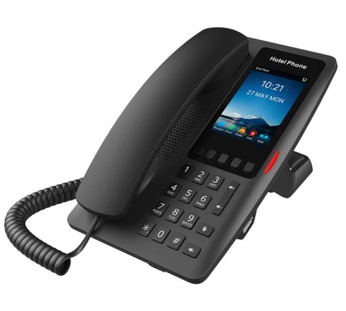 Отельный SIP-Телефон Fanvil H6W, 2 SIP-акк., 3.5", 320x480 Цвет. экран, POE, БП в комп., 1x100 Mbps, Wi-Fi 6, Чёрный, 5 прог. клав. Отельный SIP-Телефон Fanvil H6W, 2 SIP-акк., 3.5", 320x480 Цвет. экран, POE, БП в комп., 1x100 Mbps, Wi-Fi 6, Чёрный, 5 прог. клав.