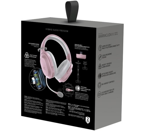 Гарнитура Razer Barracuda X (2022) - Quartz Pink/ Razer Barracuda X 2022 Quartz Pink headset Гарнитура Razer Barracuda X (2022) - Quartz Pink/ Razer Barracuda X 2022 Quartz Pink headset