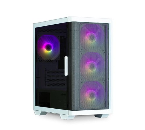 корпус ZALMAN M4 White, MATX, WHITE, WINDOW, 1xCombo (3.5'' or 2.5''), 1x3.5", 2x2.5", 1xUSB2.0, 2xUSB3.0, FRONT 3x120mm ARGB, REAR 1x120mm ARGB