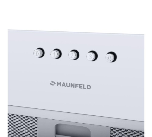 Вытяжка/ Кухонная вытяжка MAUNFELD Crosby Power 50 белый, полновстраиваемая, 1050 м3/ч, 3 скорости, механическое управление, уровень шума 51.8 дБ, цвет белый