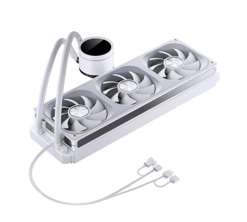 Система жидкостного охлаждения/ Water Cooling System JONSBO TH-360 White (300W, 360mm, LED temp., White, ARGB/ Fans: 3x120mm, 62.4CFM, 37.3dBA, 2400RPM/ Pump height 72mm, 30dBA, 2400RPM, Rad thickness 27mm/ S: 1851, 1700, 1200, 115X, AM5, AM4) Система жидкостного охлаждения/ Water Cooling System JONSBO TH-360 White (300W, 360mm, LED temp., White, ARGB/ Fans: 3x120mm, 62.4CFM, 37.3dBA, 2400RPM/ Pump height 72mm, 30dBA, 2400RPM, Rad thickness 27mm/ S: 1851, 1700, 1200, 115X, AM5, AM4)