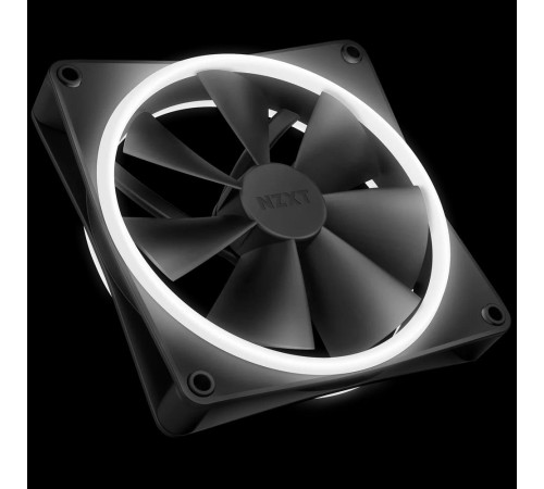 Кулер для корпуса ПК/ Case Cooler NZXT F140 RGB Duo (140x140x25mm, 4-pin PWM, RGB, 84.75CFM, 36dBA, 1800RPM, Black)