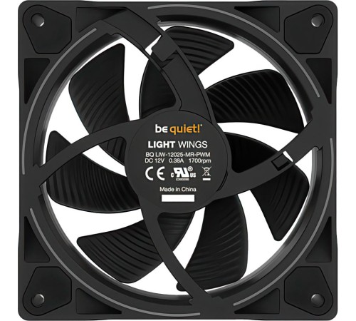 Кулер для корпуса/ Case Cooler be quiet! LIGHT WINGS 120mm PWM (120x120x25mm, 4-pin PWM, ARGB, 41.5CFM, 20.6dBA, 1700RPM, Black) Кулер для корпуса/ Case Cooler be quiet! LIGHT WINGS 120mm PWM (120x120x25mm, 4-pin PWM, ARGB, 41.5CFM, 20.6dBA, 1700RPM, Black)