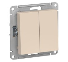 ATLASDESIGN 2-клавишный ПЕРЕКЛЮЧАТЕЛЬ, сх.6/2, 10АХ, механизм, БЕЖЕВЫЙ