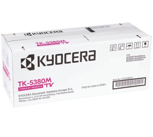 Тонер Kyocera Тонер-картридж TK-5380M для ECOSYS MA4000cifx/MA4000cix/PA4000cx пурпурный (10000 стр.) Тонер Kyocera Тонер-картридж TK-5380M для ECOSYS MA4000cifx/MA4000cix/PA4000cx пурпурный (10000 стр.)