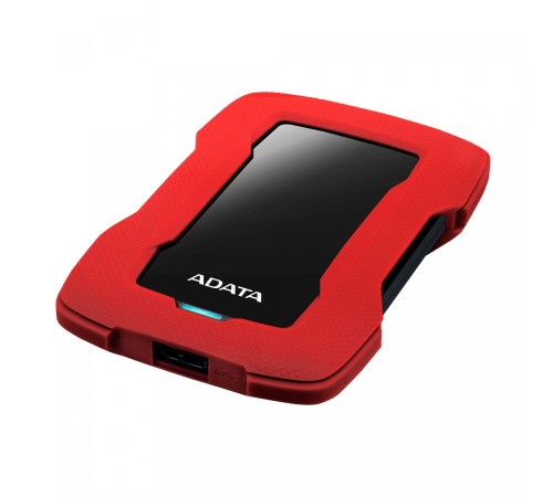 Внешний жесткий диск/ Portable HDD 2TB ADATA HD330 (Red), Silicone, USB 3.2 Gen1, 133x89x16mm, 190g /3 года/