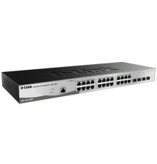 Коммутатор D-Link Управляемый L2 коммутатор, 24x1000Base-T, 4x1000Base-X SFP, защита от статического электричества до 6 кВ, CLI, консольный порт RJ-45