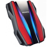 Внешний жесткий диск/ Portable HDD 1TB ADATA HD770G (Red), USB 3.2 Gen1, IP68, RGB lighting, 139x98x26mm, 270g /3 года/