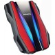 Внешний жесткий диск/ Portable HDD 1TB ADATA HD770G (Red), USB 3.2 Gen1, IP68, RGB lighting, 139x98x26mm, 270g /3 года/
