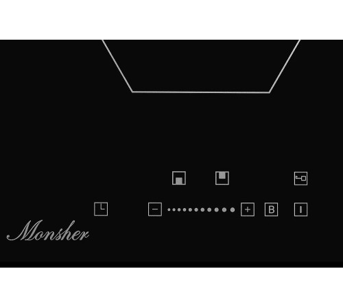 Встраиваемая индукционная  варочная панель домино MONSHER/ Индукционная варочная поверхность, Стеклокерамика KANGER, ширина 30 см, 2 индукционные зоны нагрева: 1 зона 1,2 кВт/Booster 1.5 кВт, 2 зона 2 кВт/Booster 2.3 кВт, электронное сенсорное управление,
