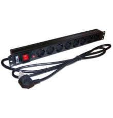 Блок розеток 19" 8 шт., 16A 250V, шнур питания 1.8 м