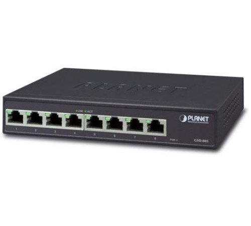 коммутатор/ PLANET 8-Port 1000Base-T Desktop Gigabit Ethernet Switch - Internal Power