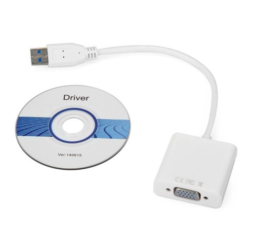 GCR Конвертер-переходник USB 3.0 AM > VGA 15F, белый, GL-U32VGA2 GCR Конвертер-переходник USB 3.0 AM > VGA 15F, белый, GL-U32VGA2