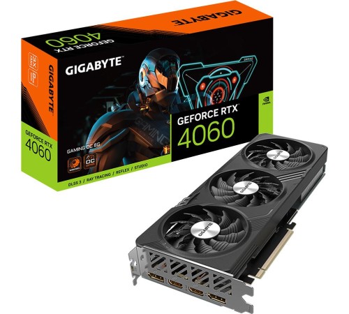 Видеокарта/ VGA GIGABYTE NVIDIA GeForce RTX 4060 GAMING OC 8G 8GB, GDDR6/128-bit, PCIe 4.0, 2xHDMI 2.1, 2xDP, 2-slot